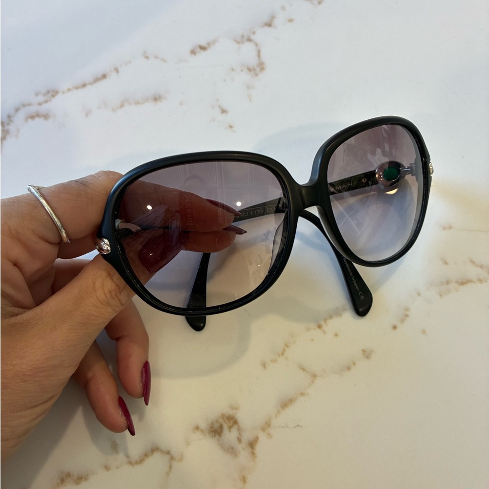 David Yurman sunglasses with teal jewel side
